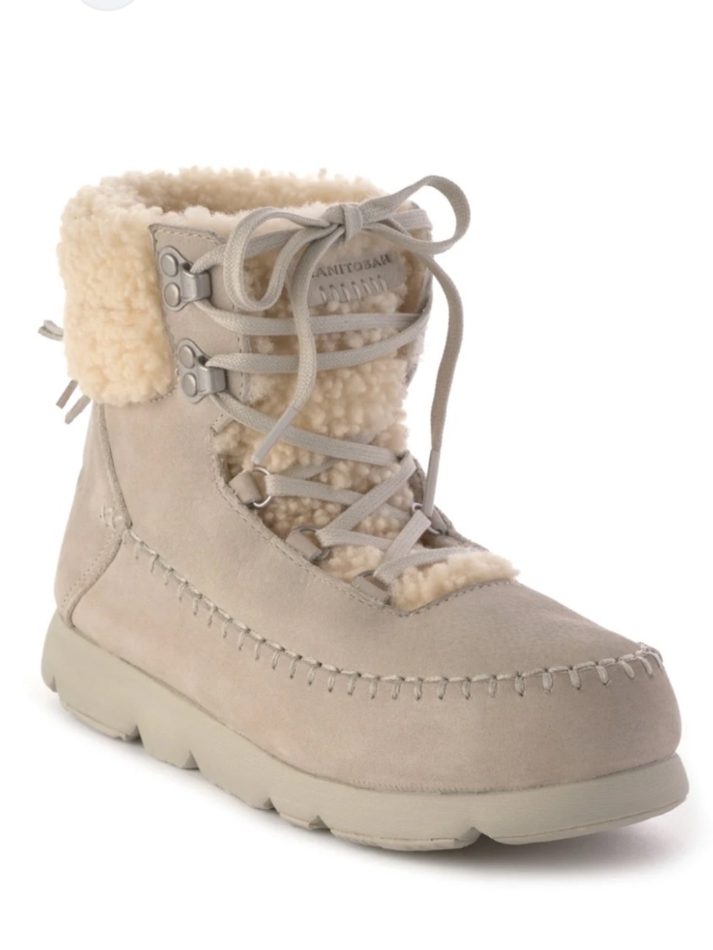 Manitobah Pacific Hiker Boots 9 Waterproof Grey Pumice Suede + Shearling Winter - Picture 16 of 16